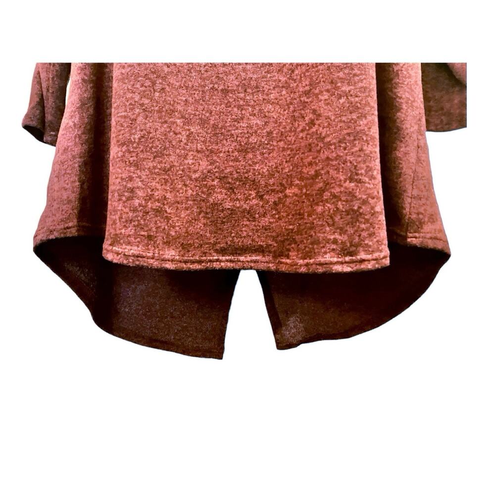 Perch by Blu Pepper Brick Orange Bow Tie Back Soft 3/4 Sleeve Sweater | Size 3XL - Picture 7 of 12